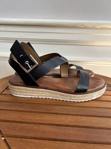 Nine West Chaya Strappy Black Espadrille Sandals Size 8 | eBay