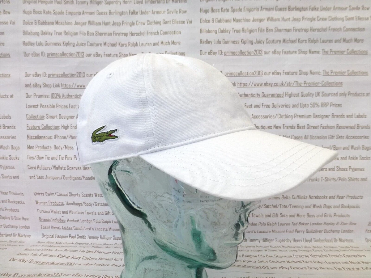 LACOSTE Baseball Cap Mens Gabardine Hat White Twill Canvas Sport Caps BNWT  | eBay