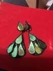 Earrings Clip FRENCH IRINA Irena TALOSEL Glass RESIN LINE VAUTRIN STUDENT Vntg