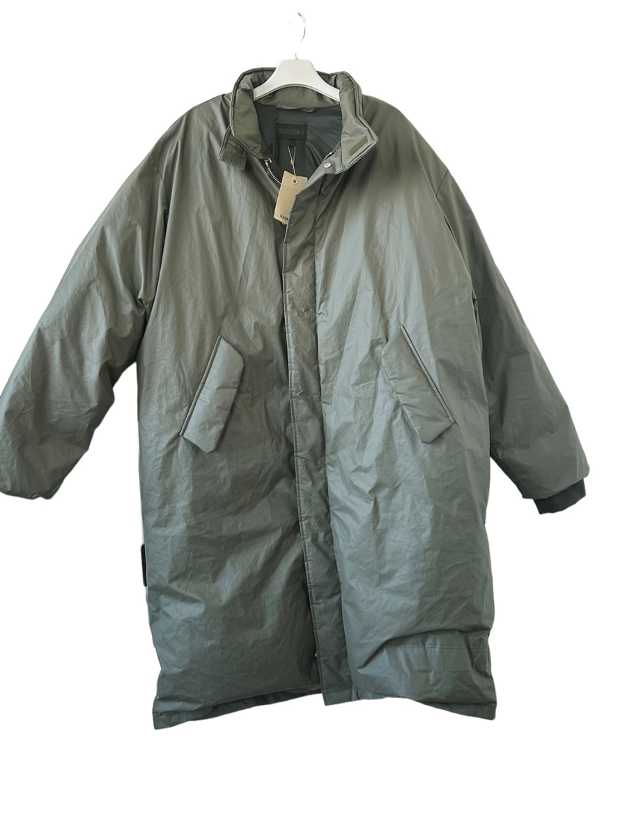 Yeezy season 3 Military Green Waxed Down Parka Jacket Mens Yeezy season 3 Military Green Waxed Down Parka Jacket Mens