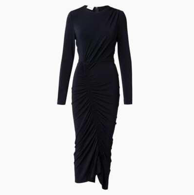 knee length dresses for ladies Akris Punto Mixed Media Paper-Bag Dress with Kaleidoscope Techno Mesh Details, Black, Women's, 10, Cocktail Dresses main image 0