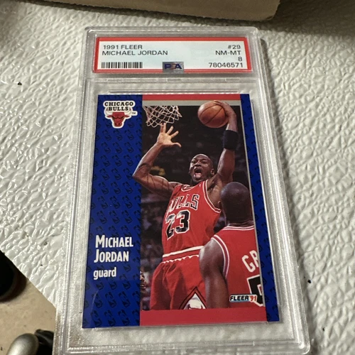 PSA 8 Michael Jordan 1991 Fleer Card Chicago Bulls #29 GOAT HOF