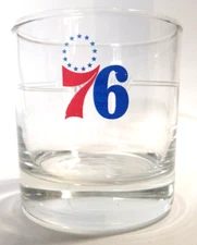 Jack Daniels Whiskey Tumbler Glass Philadelphia Sixers 76ers