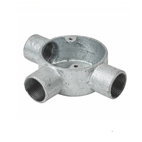 25mm Conduit Tee Box Galvanised x 5 Quantity