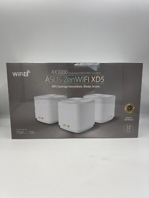ASUS ZenWiFi XD5 AX3000 Heimnetz WiFi 6 System Dual-Band (3er-Pack) - weiß 