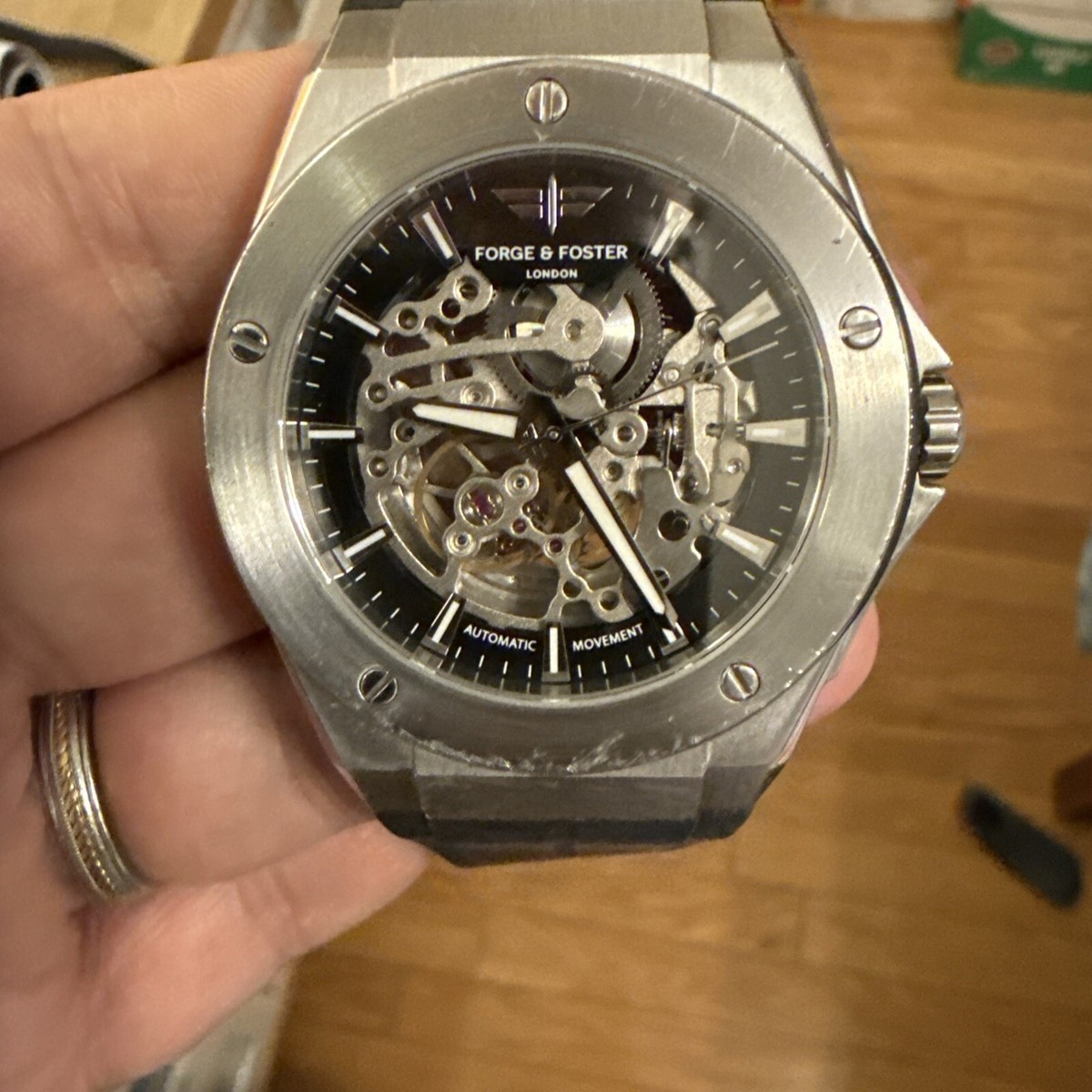 Forge And Foster Automatic 44mm Skeleton Men's Watch Stainless
