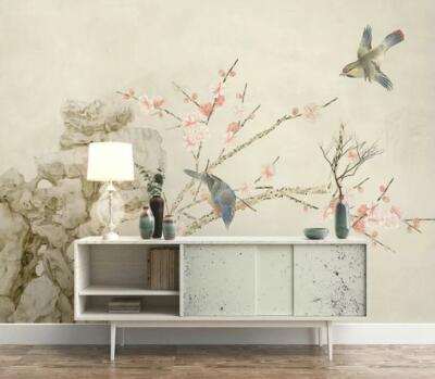 3D Pink Flower Branch 37366NA Wallpaper Wall Murals Removable Wallpaper Fay