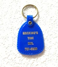 Vintage Keychain HOCKING’S TIRE INC. Advertising Key Fob Ring Made in USA