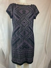 Vince Camuto Women's Size 14 Short Sleeve Dress Black Purple Glitter New #68
