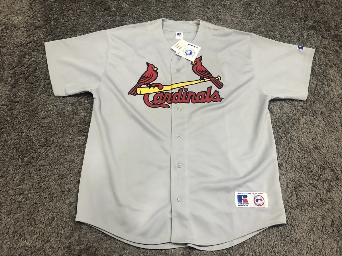 Russell Athletic St Louis Cardinals Button Up Jersey XL Gray