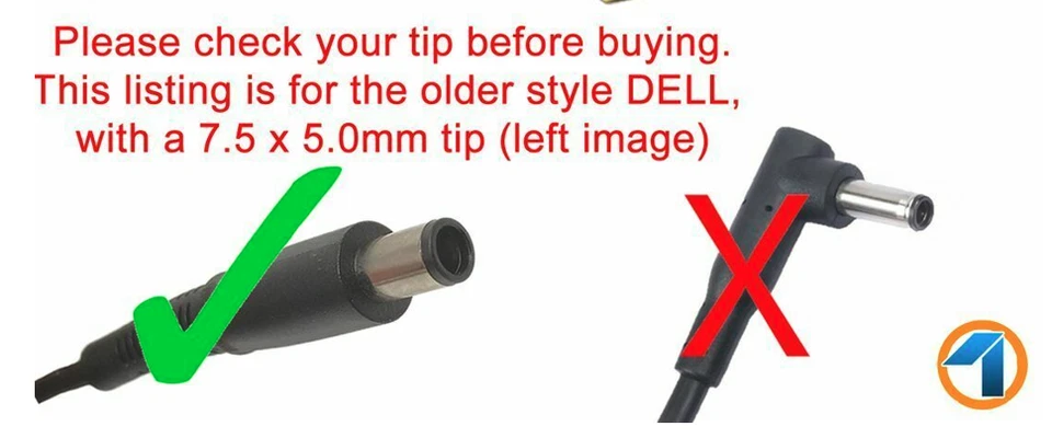 Dell charger 19.5V 3.34A 65W 7.5mm x 5.0mm LARGE TIP W/ POWER CABLE (OFFERS OK) - Image 2 of 3