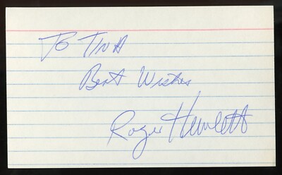 Roger Hewlett signed autograph auto 3x5 index card Actor Dexter