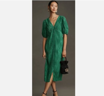 v neck pleated midi dress Sage V-Neck Pleated Mesh Cinched Waist Midi Dress PinkBlush