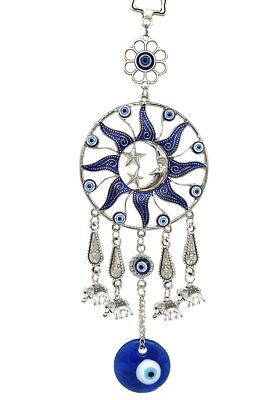 Turkish Blue Evil Eye Protective Wall Hanging Decor Amulet Ornament (with Bet...