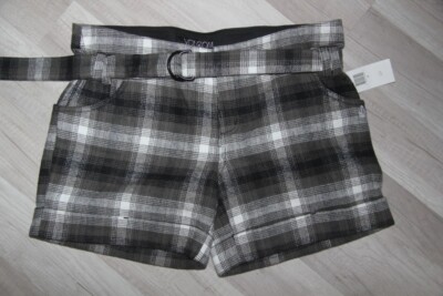 Original VOLCOM Intermission Shorts kariert grau schwarz 42 FR neu