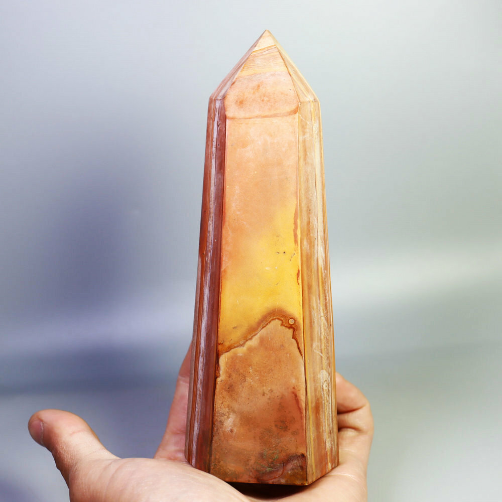 1.13lb Natural Ocean Jasper Agate Quartz Crystal Tower Wand Point Healing