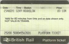 Hounslow S01 - APTIS platform ticket