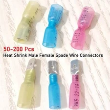 Electrical Heat Shrink Male Female Spade Wire Connectors Terminals Waterproof