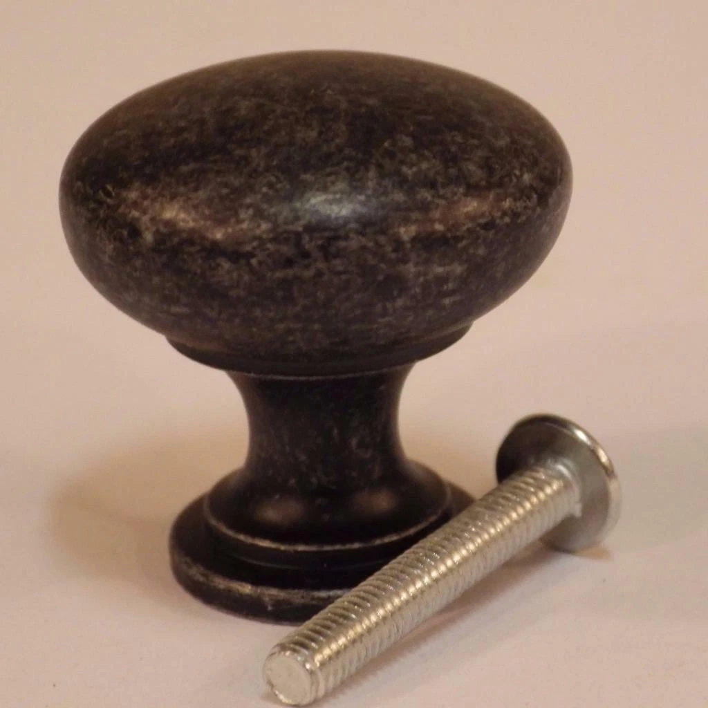 "castella" shaker smooth round 30mm antique black knob