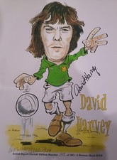 Leeds United Legend - David Harvey - Limited Edition signed A4 caricature
