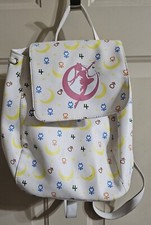 Sailor Moon Icons Mini Backpack Crescent Moons Stars Anime Bag Purse HAS FLAWS