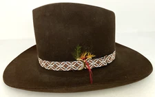 Vintage 80’s Stetson 3X Beaver Cowboy Hat Brown Long Oval Sz. 7