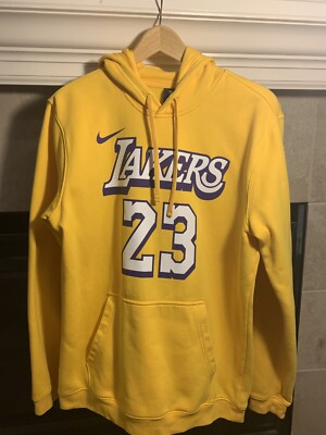 Nike Lebron Lakers Number Hoodie City Edition Yellow M Jordan III