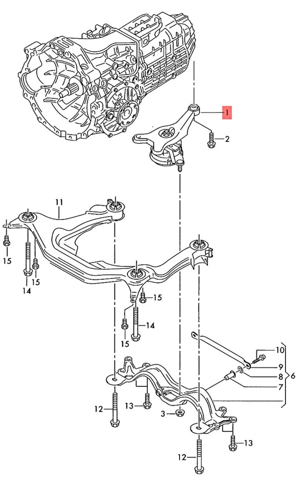 Genuine AUDI SEAT A4 Avant S4 Gearbox Support 2.4-3.0 Ltr. 8E0399105HR - Imagem 4 de 4