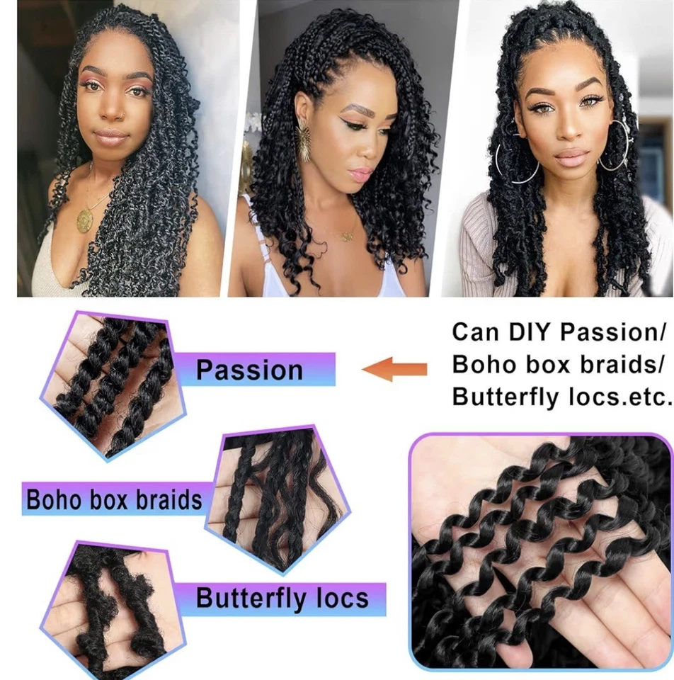 Passion Twist Hair 24 Inch 6 Packs Water Wave Crochet - Image 4 of 4