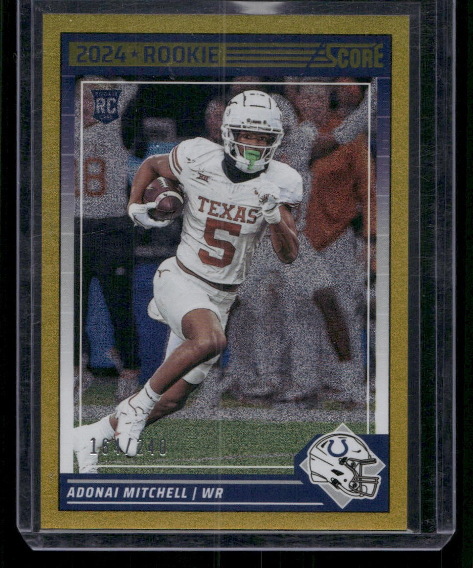 2024 Score #340 Adonai Mitchell Dots Gold #/240 Rookie