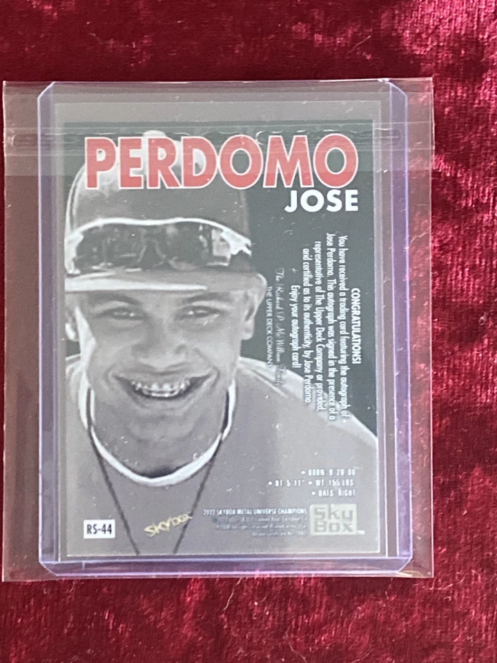 2022 Skybox Metal Universe Champions Rookie Auto Jose Perdomo - Image 2 of 2