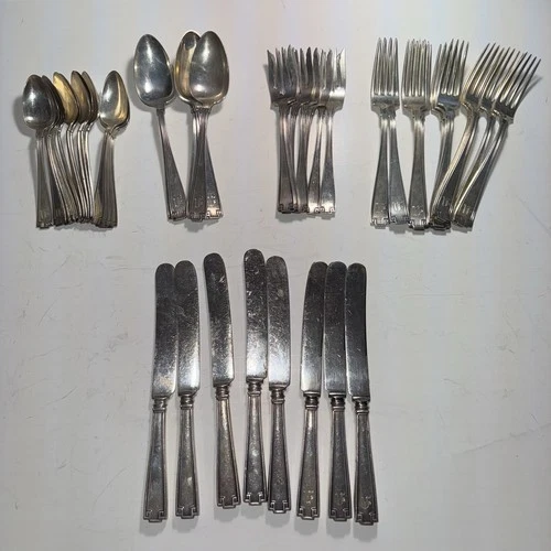47 Pieces Vintage Gorham Etruscan (Pat.1913) Sterling Silver Flatware Set 1746g