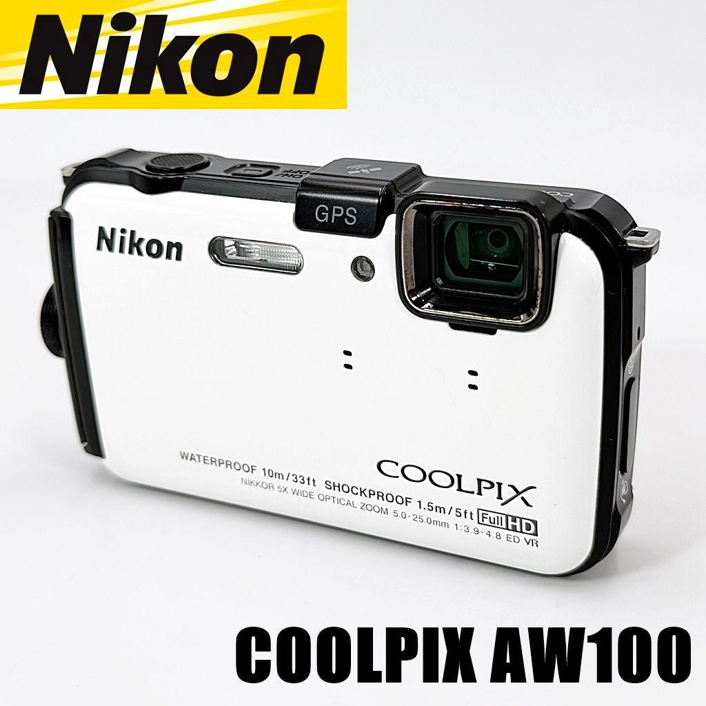 Nikon COOLPIX AW100 Waterproof Digital Camera 16MP Compact White