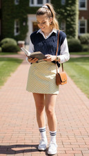 Vineyard Vines Women's Size 4 Geo Fish Jacquard Mini Skirt With Button Accents