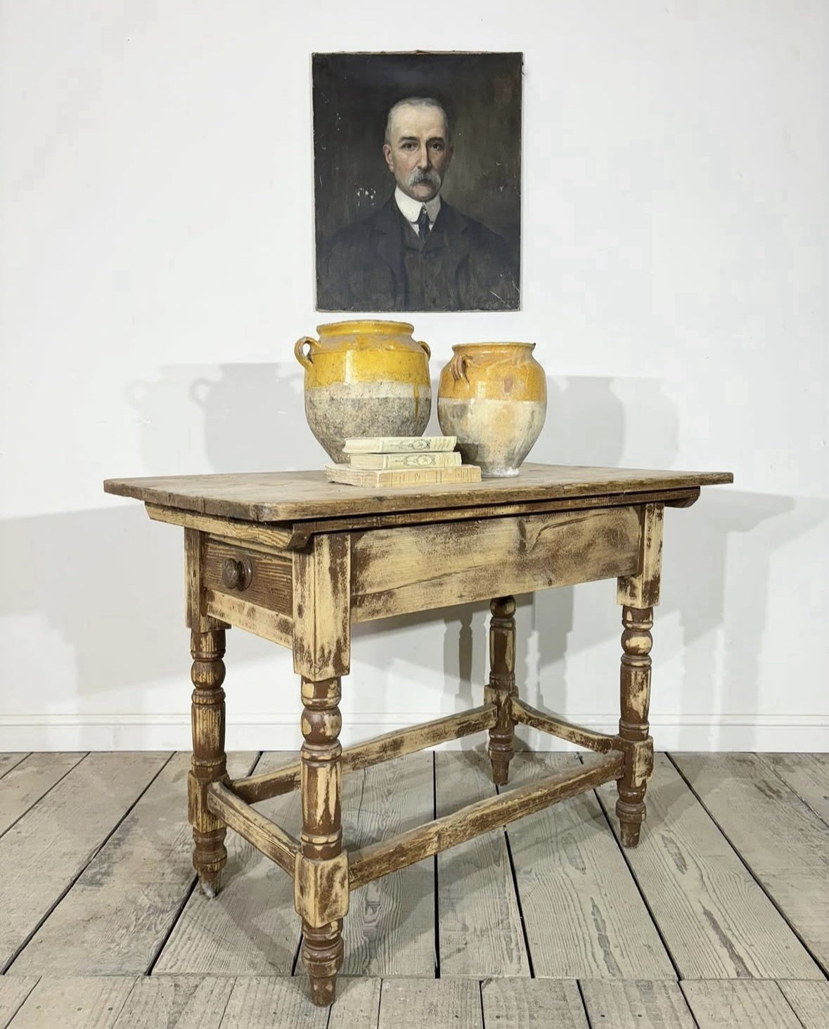 Antique French Original Painted Refectory Kitchen/Console Table