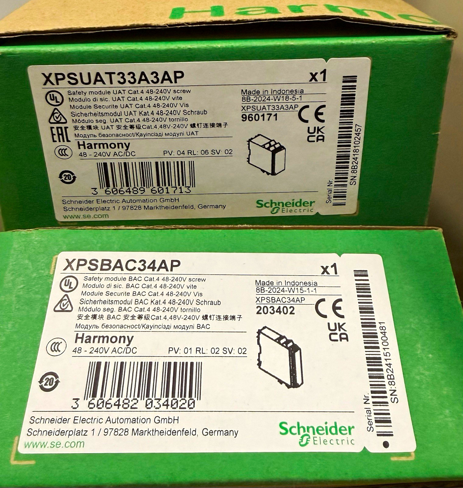 Schneider Electric Harmony Safety Module MPN/Model XPSUAT33A3AP