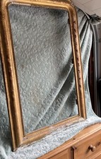 French Mirror 51cm Vintage Mid-Century Country Wooden Antique Chateau Mirror