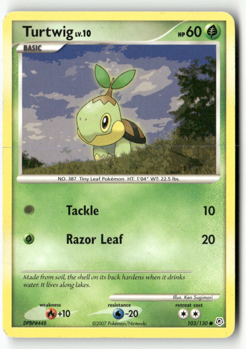 Turtwig 103/130 Common Diamond & Pearl Pokemon Moderately Played
