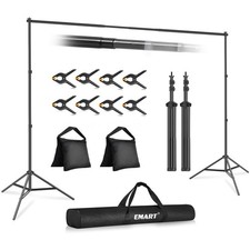 EMART Backdrop Stand 10x7ft WxH Photo Studio Adjustable Background Stand Sup...