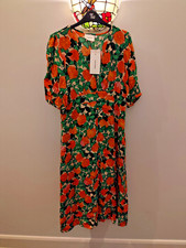 Image of Fabienne Chapot Ana Midi Dress Graffiti Rose Floral - UK 12
