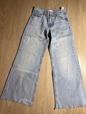Zara Womens Blue Denim Wide Leg Straight leg Jeans Size 4