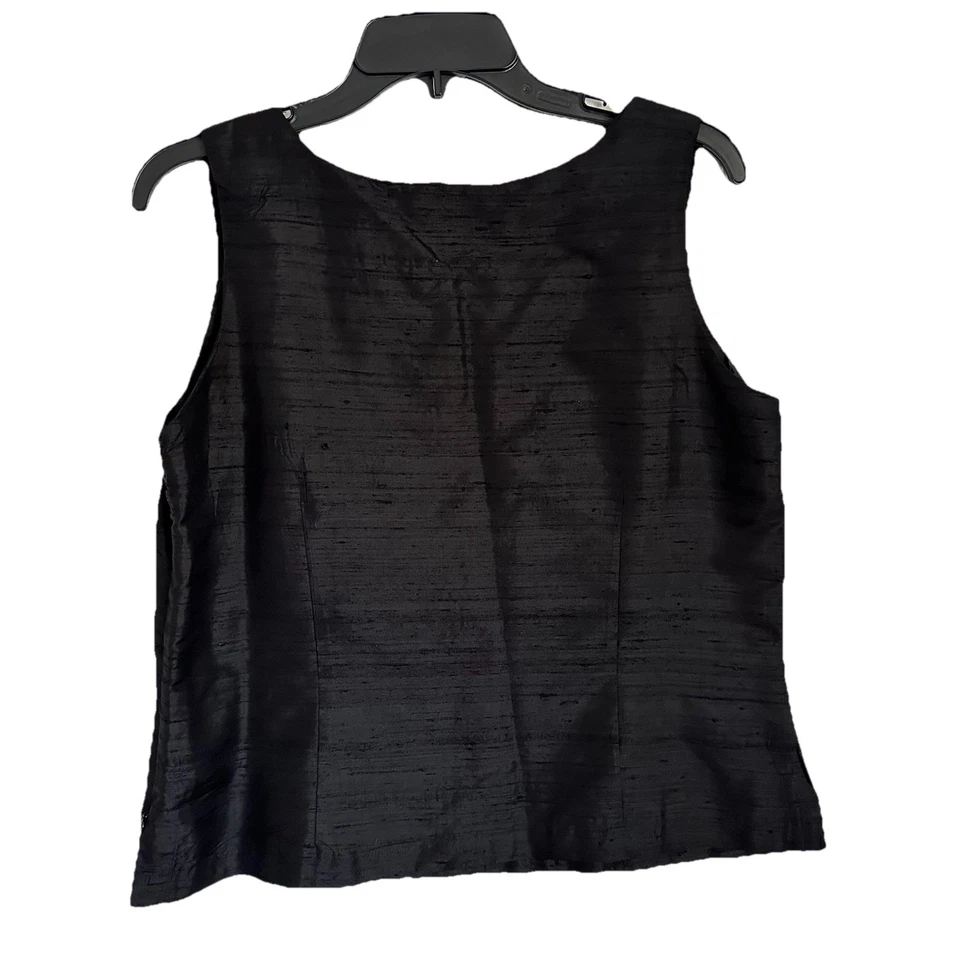 Chicos 1 женщин шелк стороны молнии текстурированный черный бак Sz M минималист капсулы офиса - Изображение 2 из 4