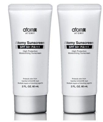 Atomy Sun Cream SPF50+ PA+++ 60ml X2 White Sunscreen K-Beauty Free Ship Tracking