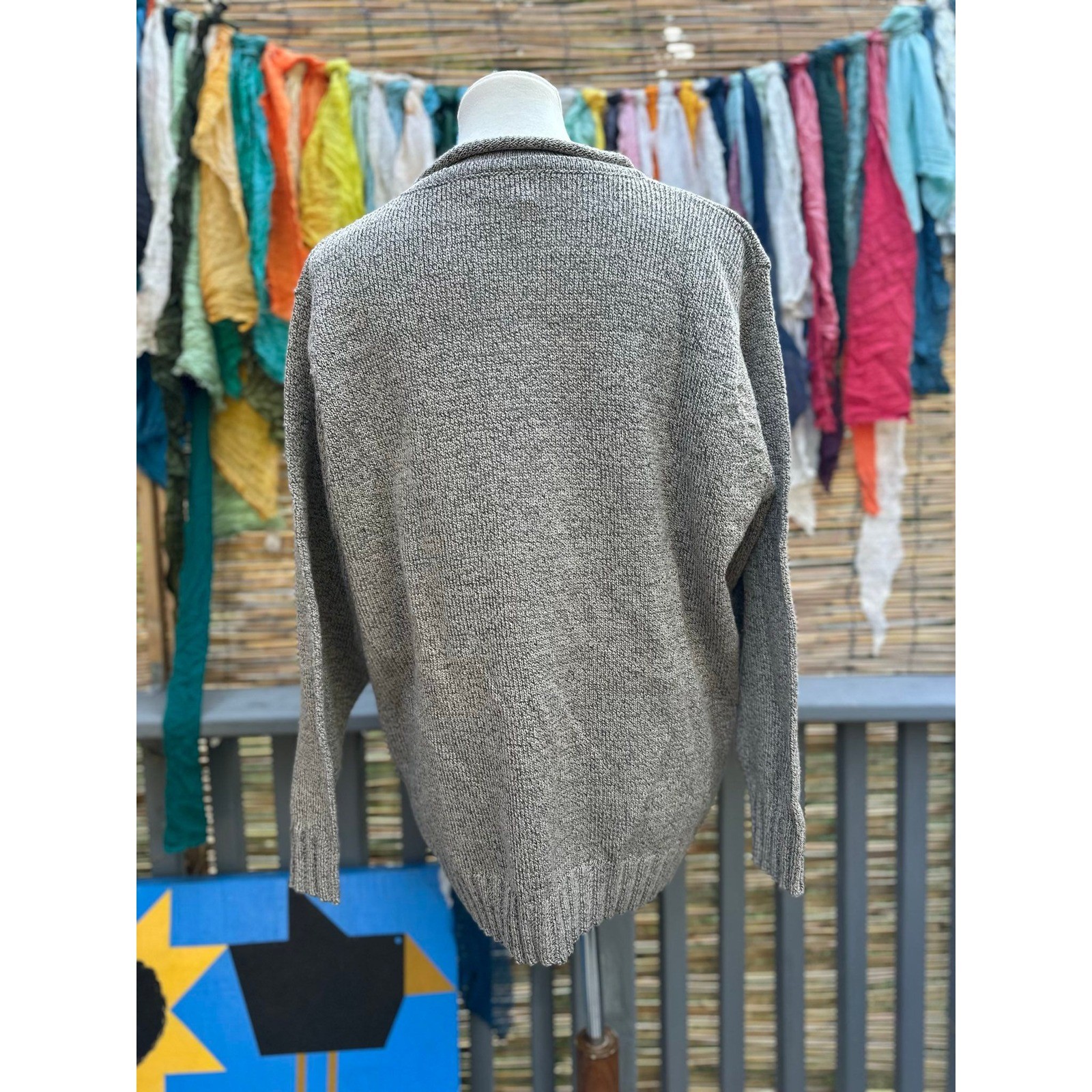 Vintage 80s Basic Editions Gray Knit Sweater Made… - image 3