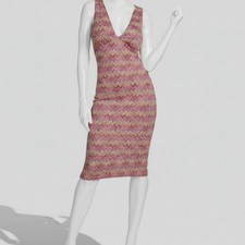 Siena Women's Pink Open-Stitch Knit V-Neck Bodycon Midi Dress Size 12