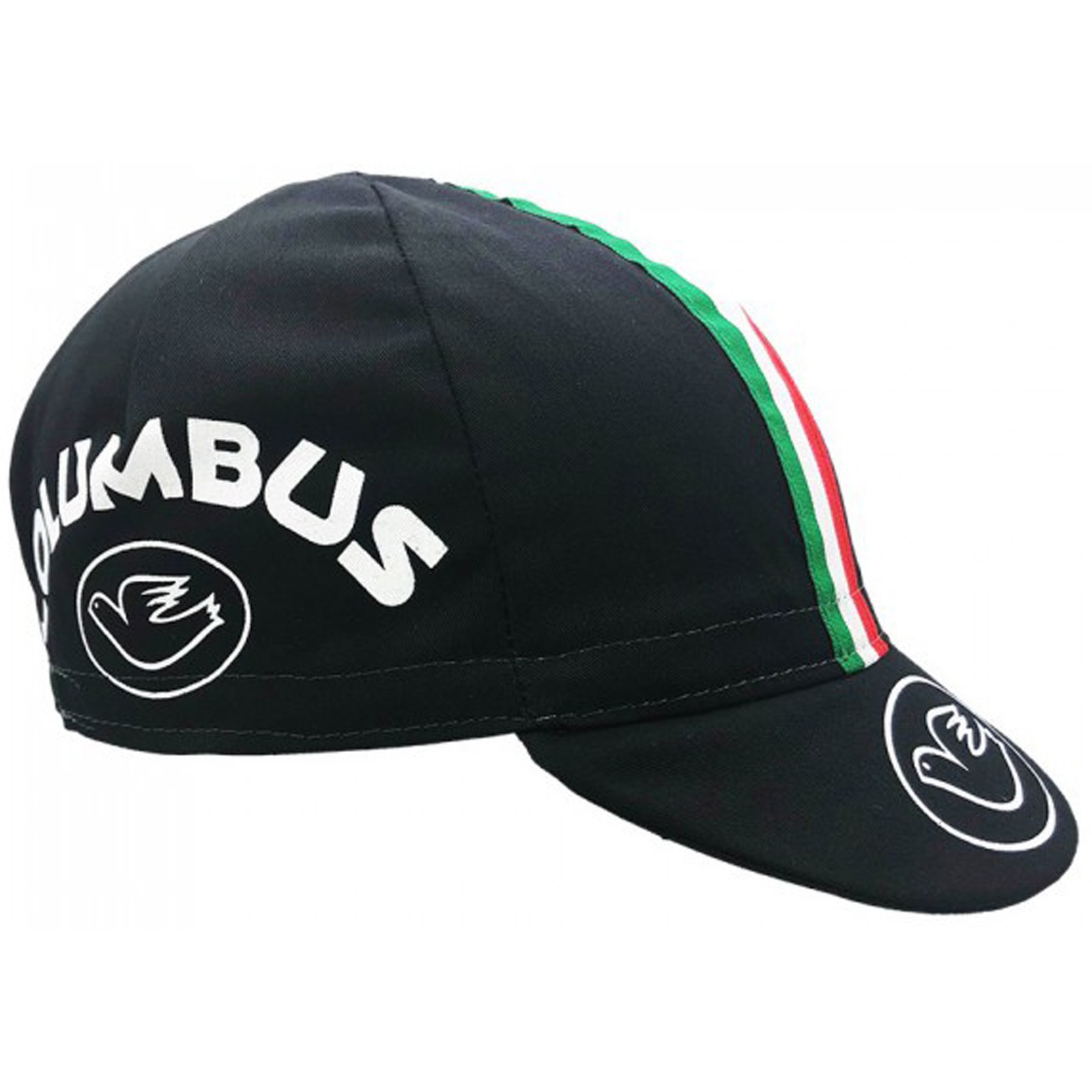 Columbus Classic Cycling Cap Black - Woven Polyester-Cotton Blend Made in Italy 7290₽