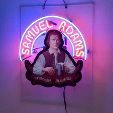 US STOCK Samuel Adams Beer Neon Signs 19x15 Beer Bar Man Cave Store Decor