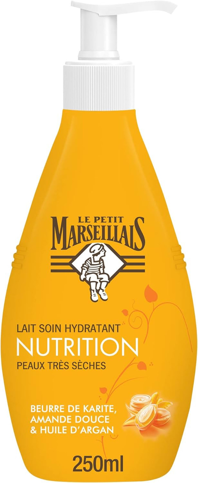 Lait soin hydratant nutrition peaux très sèches corps flacon pompe 250ml