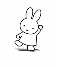 Miffy Vinyl Sticker 11x7 cm   Outline   glän...