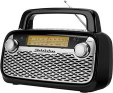 Studebaker SB2006B Bluetooth AM/FM Portable Radio Rechargeable Black  New 